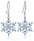 JewelryPalace Floco de nieve de las mujeres 1.4ct Genuino Topacio Azul Suizo Dangle Pendientes Plata de ley 925