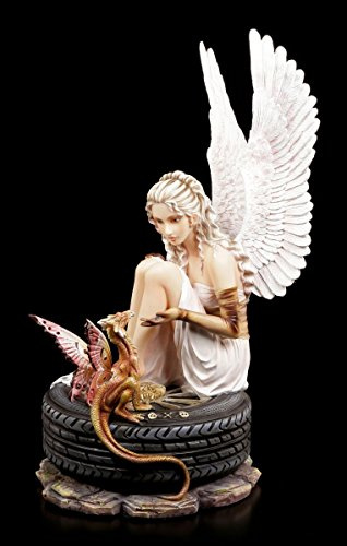 Figuren Shop GmbH Wunderschöne Engel Figur Drache - Fantasy Fee Elfe