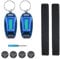 kwmobile 2er Set LED Sicherheitslicht - Blinklicht Licht Clip - Joggen mit Batterien Klett Armband - mehr Sichtbarkeit bei Dunkelheit - COB Upgrade