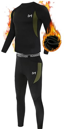 MEEYOO Herren U1 Basisschicht-Set, Schwarz, S