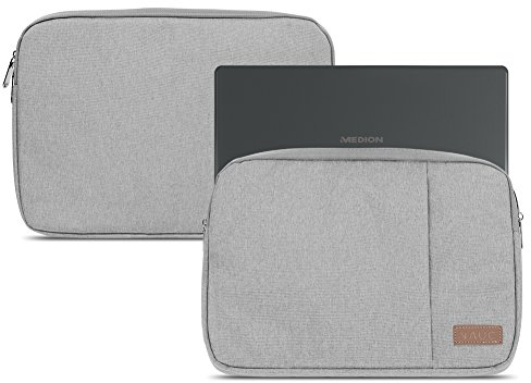 Hülle kompatibel für Medion Akoya E3222 E3223 Notebook Sleeve Tasche in Schwarz oder Grau Laptop Schutzhülle Case Cover Etui, Farbe:Grau
