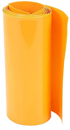 Othmro 1 x Batterie-Schrumpffolie, PVC-Schrumpfschlauch, flach, Breite 85 mm, Länge 1 m, für großen Akku, Gelb