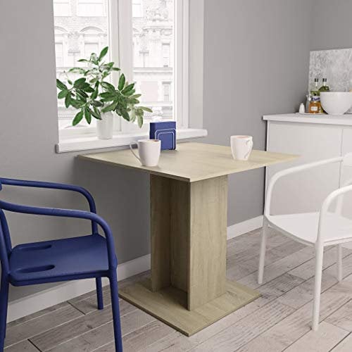 vidaXL Esstisch Küchentisch Esszimmertisch Speisetisch Tisch Säulentisch Restaurant Esszimmer Küche Sonoma-Eiche 80x80x75cm Holzwerkstoff