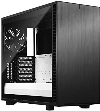 Fractal Design Define 7 Black/White TG Modulares Silent E-ATX Mid Tower PC-Gehäuse aus Aluminium/Stahl mit seitlichem Fenster aus Tempered Glass, schwarz-weiß