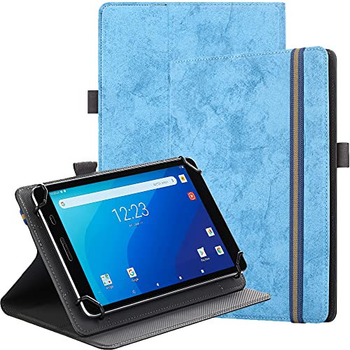 SINSO Universal Stand Folio Case Cover for All 7-8 Tablets (For Fire 7 tablet/For Fire HD 8,For Pad Mini 7/6/5/4/3/2/1,Lenovo Tab M7 7 inch/Lenovo Tab M8 8 inch),Sky Blue