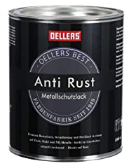 Anti Rust OELLERS, 1 litre, RAL 6005 vert mousse, peinture de protection du métal 3 en 1, peinture antirouille, apprêt et couche de protection pour tous les métaux, direct sur rouille, 1 l / 6 m²