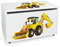 Leomark Holz Spielzeugkiste auf Rädern, Sitzbank mit Stauraum, Spielzeugkiste mit Deckel, Kinderbank - Truhenbank für Kinder, weiße Aufbewahrungsbox 91L, Höhe: 46 cm (Herr Bagger)