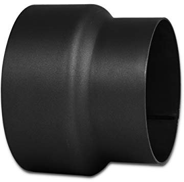 LANZZAS Réduction de tuyau de poêle de 150 mm à 130 mm - Couleur : noir métallisé (diamètre : 150 mm)