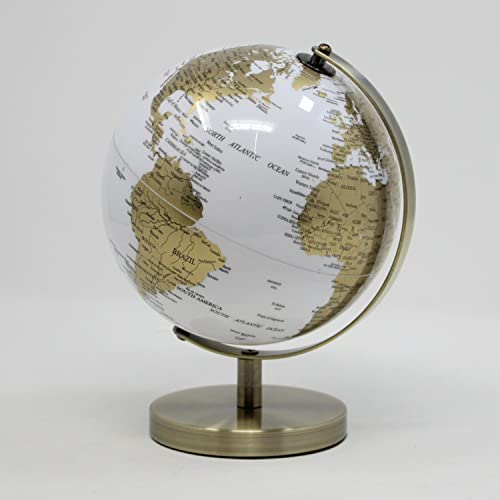 Weltkugel | Gold/Weiß | 1 Stück - 14,2 cm