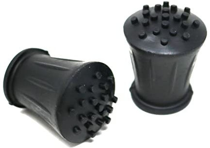 fiXte Robuster Ersatz-Gehstock, Krücke, Wanderstöcke, Gummiende, Schwarz, 16 mm, 2 Stück