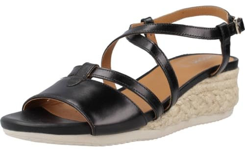 Geox Women's D Ischia Corda Sandals, Black (Black), 8 UK