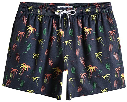maamgic Maillot de Bain pour Homme Court de Sport Plage Loisir Cordon de Serrage Ajustable Trunks Boxer Shorts Pantalon,Gris-Coco Noir,M