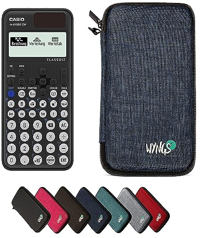 Casio fx-810DE CW ClassWiz inkl. WYNGS Schutztasche Blau - Wissenschaftlicher Taschenrechner - Basic Set