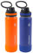 Thermoflask Lot de 2 bouteilles d'eau isothermes en acier inoxydable, 710 ml, orange écrasé/bord bleu marine