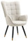 MEUBLE COSY Sessel Relaxsessel Lehnstühle Polstersessel Einzelsofa mit Vergoldeten Metallbeinen Ohrensessel für Wohnzimmer Schlafzimmer Büro Vanity, Stoff, Beige