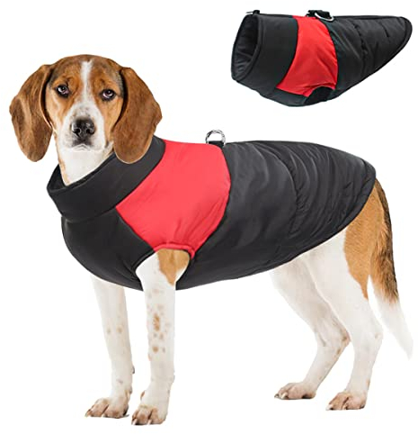 Zomtier Hundemantel Wasserdicht Hundejacke Winter Warme Jacke für Kleine Mittelgroße und Große Hunde, Winddicht Schneeanzug Hundekleidung Hund Welpen Kleidung Weste Haustier Gepolsterte Weste