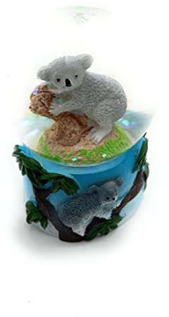 Onwomania Koala Bär süß Höhe 6,5cm Schneekugel Glitzerkugel Kugel schütteln Mehrfarbig