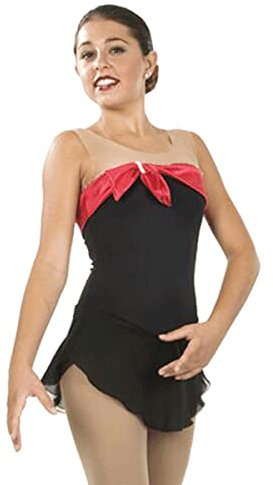 YDHTIZ Kinder Mädchen Eiskunstlauf Kleid Mädchen Figuren Skaten Schwarzer Spandex Wettbewerb Anzug Frauen ärmellose Strasssteine Roller Ice Figur Skating Kleid (M,Black)