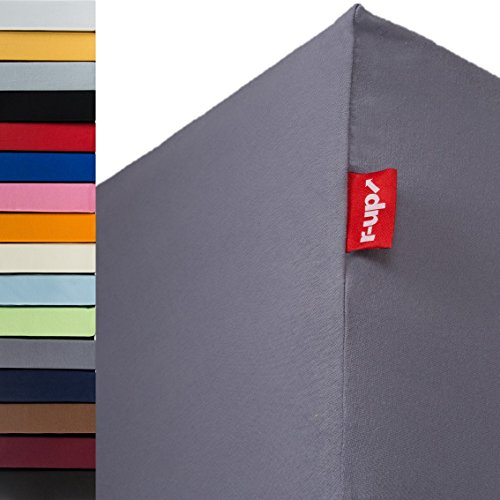 r-up Beste Spannbettlaken 14 Stück 140x200-160x220 bis 35cm Höhe viele Farben 95% Baumwolle / 5% Elastan 230g/m² Oeko-TEX stressfrei auch für hohe Matratzen (grau)