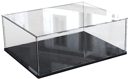Acryl Vitrine Schaukasten für Lego 75337 at-TE Walker 75389 75394 75354, Glasvitrine Acrylbox Transparent Groß für Figuren Spielzeug, Schwarz Innen 50x40x20cm