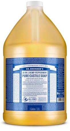 Dr. Bronners | 18-IN-1 Naturseife Pfefferminze | Organic Flüssigseife | Peppermint | Duschgel, Handseife, Shampoo und vieles mehr | Mit Bio Kokos-, Oliven- und Jojobaöl | 3.800 ml