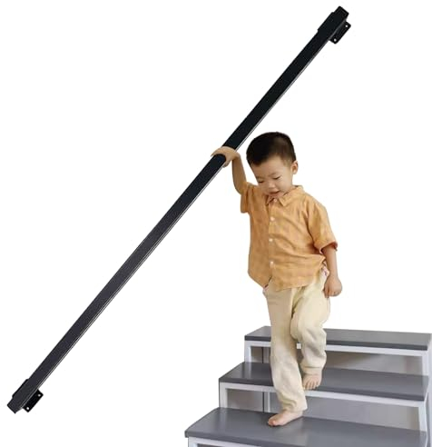 Corrimano per scale da 30 cm - 600 cm, corrimano in ferro battuto nero per scale interne, supporto per ringhiere per tubi quadrati in metallo industriale per anziani e bambini ( Size : 30cm )