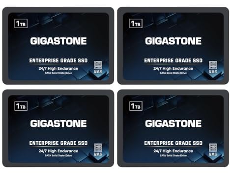 Gigastone 1TB NAS SSD Drive (4-Pack) 24/7 Durable TLC High Endurance RAID Data Storage Network Attached Storage 2.5 SATA Internal Solid State Hard Drives