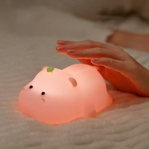 KXSGKRR Niedliches Kinder-Nachtlicht Nilpferd Silikon Tier Nachtlicht (Hippo)