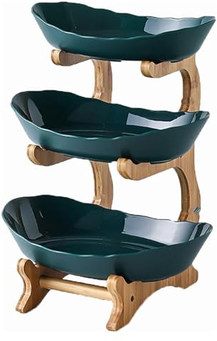 VVVBGFD Vajilla Platos contenedores de Cereales, vajilla de Cocina, frutero con Suelos, Platos de Mesa de Lujo for Servir Aperitivos Plato de Frutas