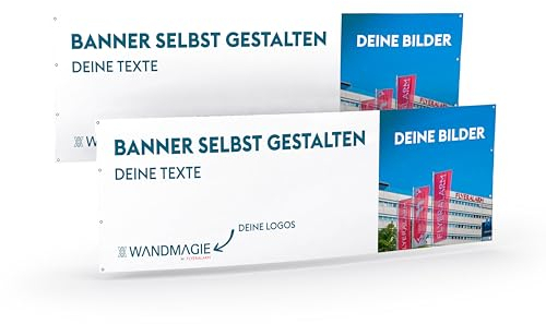 Banner selbst gestalten I Fahne für Werbung personalisiert (50cm x 150cm groß) I Flagge mit Wunschtext und Bild selber gestalten