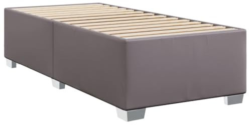 vidaXL Bettgestell, Bettrahmen mit Lattenrost, Polsterbett Bett für Schlafzimmer, Einzelbett Schlafzimmerbett, Grau 100x200cm Kunstleder