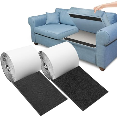 10 cm x 600 cm rutschfestes Couchkissen-Pad, gerolltes Sofa-Klettband mit starkem Kleber für glatte Oberflächen, Nylon-Pads, um das Verrutschen von Couchkissen zu verhindern (10 cm x 6 m)