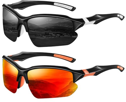 Perfectmiaoxuan Fahrradbrille Polarisierte Sonnenbrille Herren Damen, Vintage Elegant Brillengestell Klassisch, HD-Pilotobjektive,Golf Fahren Angeln Reisebrille Outdoor-Sportarten Mode Sonnenbrille