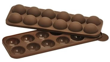 Avilia Stampo in Silicone Antiaderente per 12 Cake Pop - Ideale per Cucinare Palline di Dolci con Doppio Strato Resistente e Chiusura Superiore - Facile da Pulire e da Utilizzare 24x24x2cm
