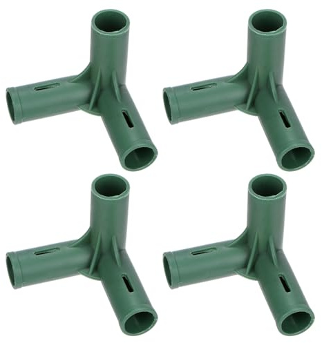 M METERXITY 4 Pièces 19mm Connecteurs de Construction de Cadre de Serre, Raccord de Tuyau à Angle Droit 3 Voies pour Treillis de Raisin/Abri de Protection Solaire, Accessoires de Serre [Vert]