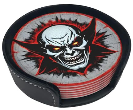 Lot de 6 sous-verres rouges et noirs pour protection de table, décoration de chambre, adaptés à tous les types de tasses.