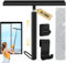 Pavlleen Tergivetro per Doccia, Pulisci Vetri Porte e Finestre Estensibile fino a 120 cm, Tira Acqua da Doccia con Gancio, Tergivetro Doccia Silicone con Anima per Finestre del Bagno (Nero)