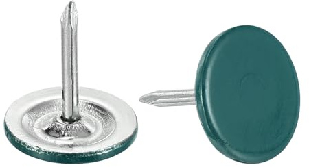 QUARKZMAN 60 Stück Reißnägel Grün, 11mmx13mm Flachkopf Pinnwandnadeln Dekorative Möbelnägel Daumennagel Reißzwecken für Ziernägel, Zuhause, Büro, Wandbehäng, Möbel Sofa Kopfteile
