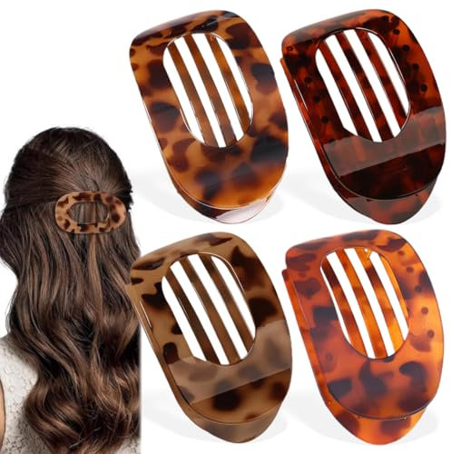 4 fermagli per capelli da donna, fermaglio piatto da donna, clip piatta per capelli, forte tenuta laterale,Mollette Capelli Donna,Pinze per Capelli con Design Curvo per Sdraiarsi, per Donne e Ragazze