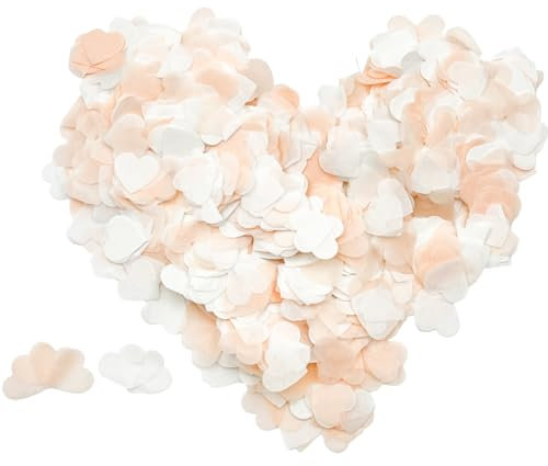 9000 Stück 2.5cm Biologisch Abbaubares Konfetti,Rosa Pfirsich Herz-Konfetti für Geburtstag Hochzeit Tischdeko Party Dekoration,Party,Babyparty(2.5CM）