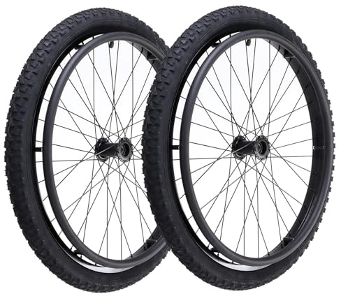 24 Inch Wheelchair Rear Wheels, 24 x 1.95 Pneumatic Beach Wheel, Aluminum Alloy Hub, Replaceable Walker Wheel Accessory