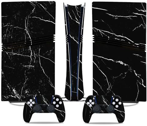 Anti Rayures pour PS5 Pro Skin Disc Edition & pour PS5 Pro Skin Digital Edition Console Et Contrôleur Vinyl Cover Skins Wraps Scratch Resistant Compatible 87199 sans Mousse(Disc Version)