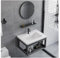 Lavabo Mural lavabo en céramique pour la Salle de Bain Station de Lavage intégrée au Balcon Fabriqué en Alliage d'aluminium, il est sûr et Durable(Black+White(orbicular),80cm)