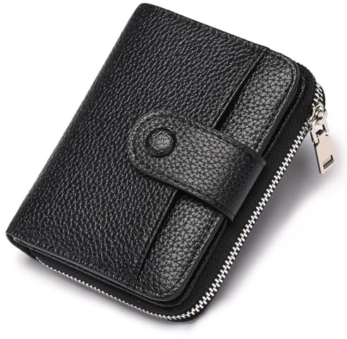 GAEKEAO Portefeuille Femme Petit Format, Porte Monnaie Femmes RFID Blocage Court Portefeuilles avec 6 Fentes pour Cartes et Pochette à Monnaie Zippée, Idee Cadeau Femmes