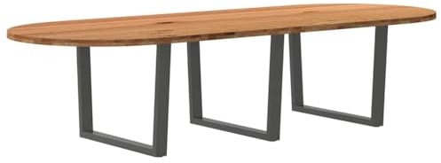 vidaXL Esstisch Hellbraun 320x120x74 cm Massivholz Eiche Oval, Küchentisch, Restauranttisch, Tisch Restaurant, Esszimmertisch, Bistrotisch