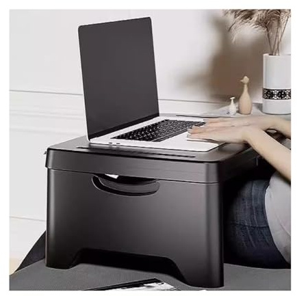 MENGLI-2024 Escritorio móvil portátil Escritorio for Ordenador, Mesa de Cama el hogar, Estante Almacenamiento Madera Maciza, Escritorio Notebook elevación y Plegado Simple