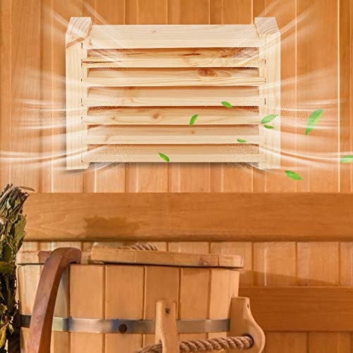 KIMISS Sauna-Lüftungsschlitze aus Holz – Verstellbare Belüftungsplatte für Saunaraum aus Zedernholz – Perfekt für Dampfbäder
