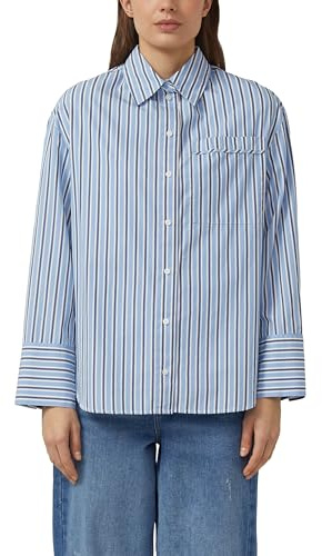s.Oliver Gestreifte Popeline-Bluse im Relaxed Fit mit Hemdkragen