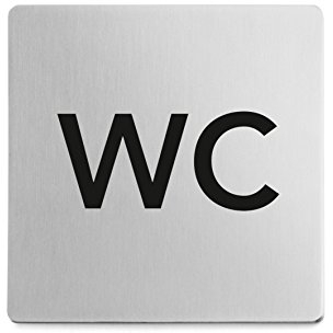 ZACK 50715 INDICI Hinweisschild WC, Edelstahl matt