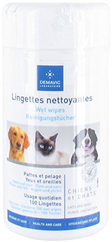 Demavic Pack de 100 Lingettes Nettoyantes pour Chien/Chat